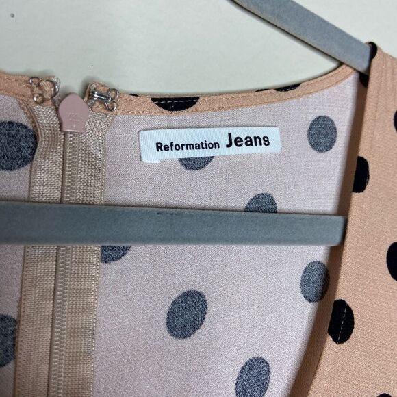 NWT Reformation Woodstock Midi Pink Ibiza Dress Dots Size 0 - Picture 11 of 11